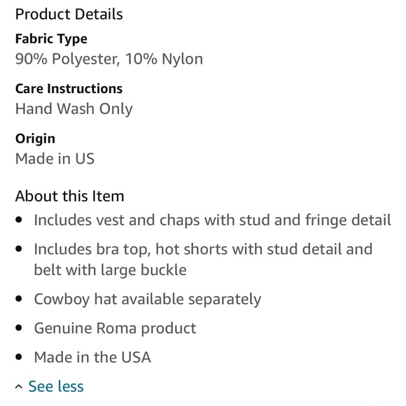 Roma 5 piece Western Temptress Cowgirl Costume - Picture 3 of 6